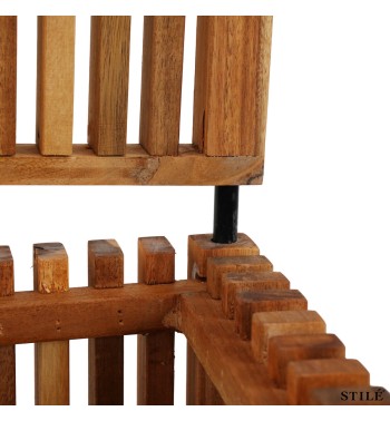 Vaso con Pannello in Legno di Acacia H.90/150 cm