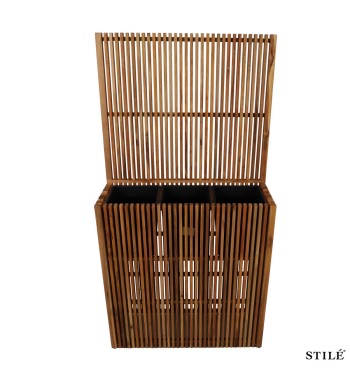 Vaso con Pannello in Legno di Acacia H.90/150 cm