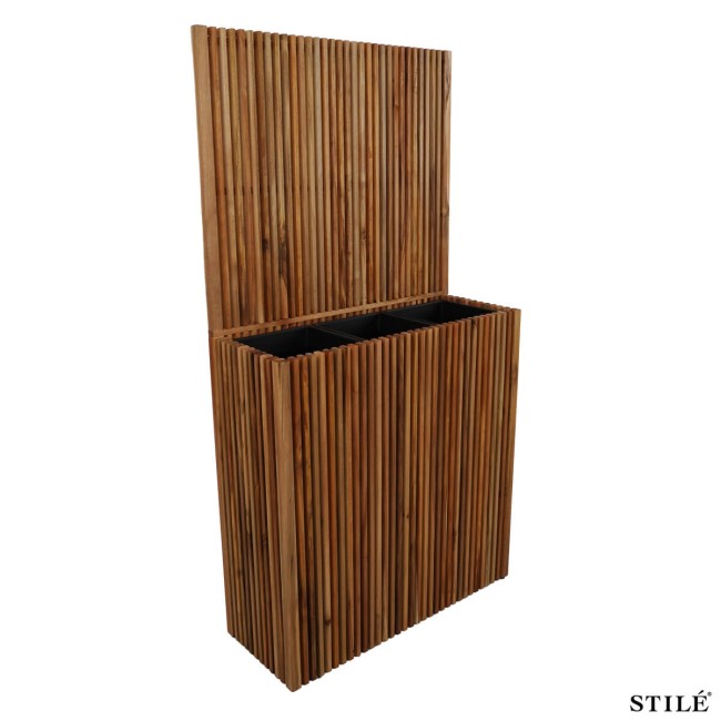 Vaso con Pannello in Legno di Acacia H.90/150 cm