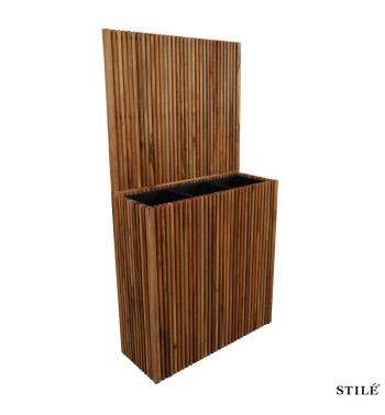 Vaso con Pannello in Legno di Acacia H.90/150 cm