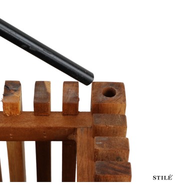 Vaso con Pannello in Legno di Acacia H.90/150 cm