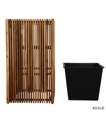 Set 2 Vasi in Legno di Acacia