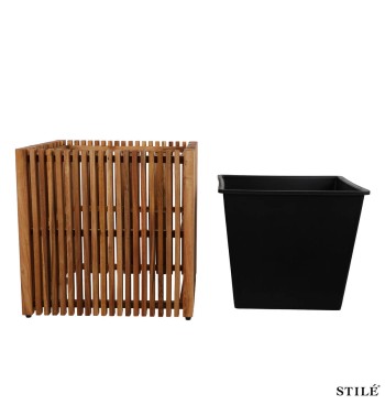 Set 2 Vasi in Legno di Acacia