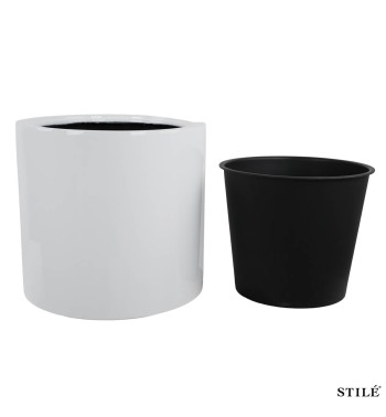 Set 3 Vasi Bianco Lucido in Fiberstone