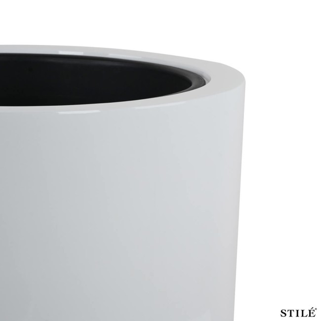 Set 3 Vasi Bianco Lucido in Fiberstone