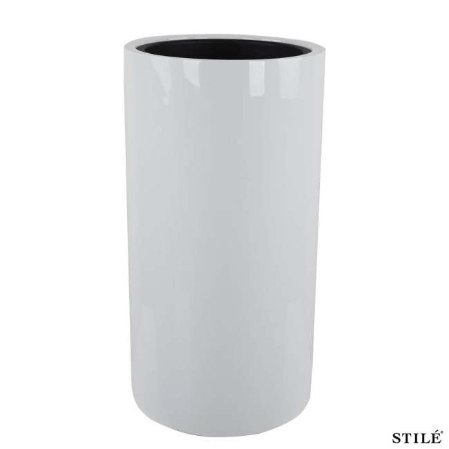 Set 2 Vasi Bianchi Laccati Lucidi in Fiberstone