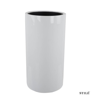 Set 2 Vasi Bianchi Laccati Lucidi in Fiberstone