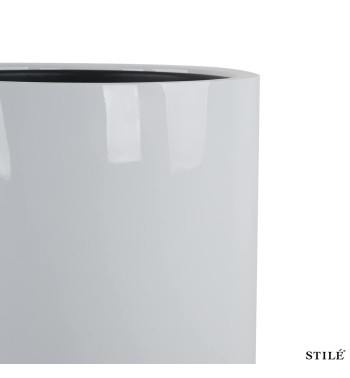 Set 2 Vasi Bianchi Laccati Lucidi in Fiberstone