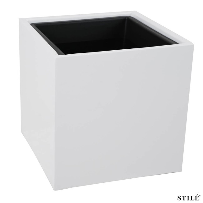 Set 2 Vasi Bianchi Laccati Lucidi in Fiberstone