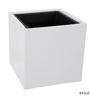 Set 2 Vasi Bianchi Laccati Lucidi in Fiberstone