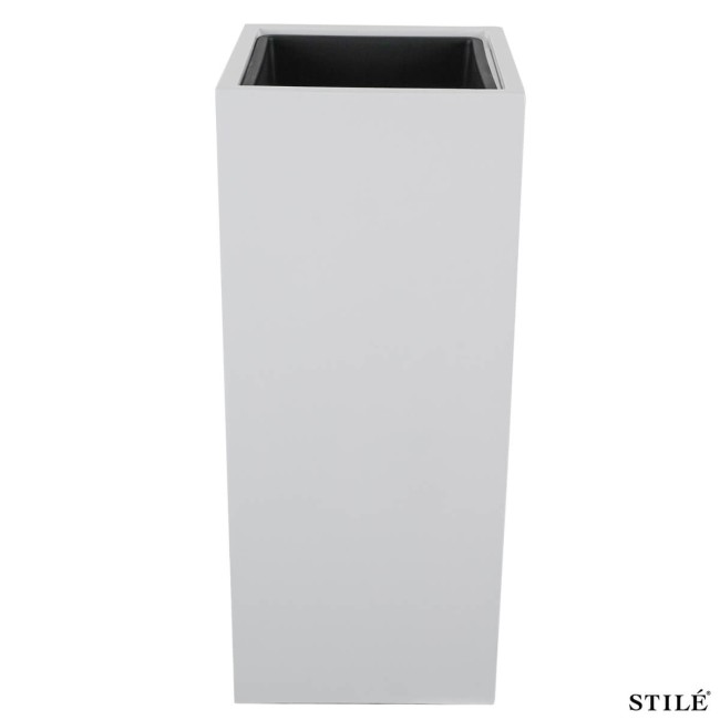 Vaso Alto Bianco Laccato Lucido in Fiberstone H.75 cm