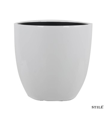 Set 3 Vasi Bianchi Laccati Lucidi in Fiberstone