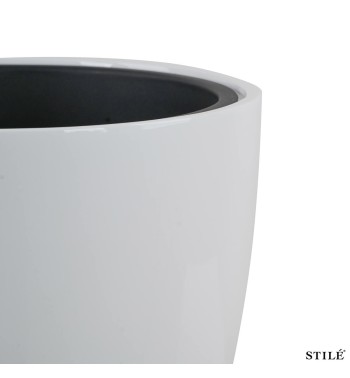 Set 3 Vasi Bianchi Laccati Lucidi in Fiberstone