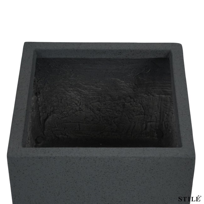 Set 3 Vasi Quadrati Grigi in Ossido di Magnesio