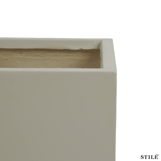 Set 3 Vasi Quadrati Taupe in Ossido di Magnesio