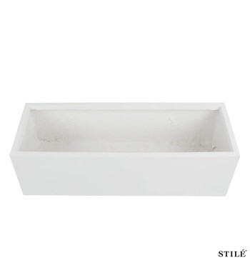 Vaso Rettangolare in Ossido di Magnesio H.30 cm 3 Colori