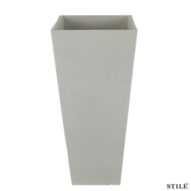 Set 2 Vasi Alti in Poliresina Mista a Polvere di Pietra 3 Colori