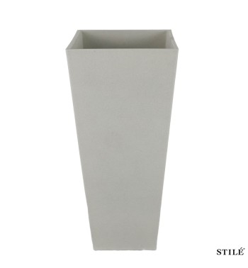 Set 2 Vasi Alti in Poliresina Mista a Polvere di Pietra 3 Colori