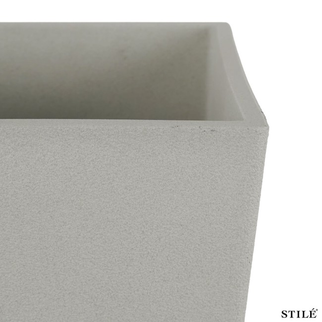 Set 2 Vasi Alti in Poliresina Mista a Polvere di Pietra 3 Colori