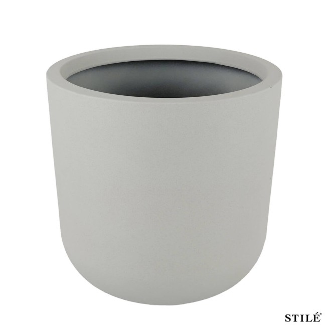 Set 3 Vasi Tondi in Poliresina con Polvere di Pietra 3 Colori