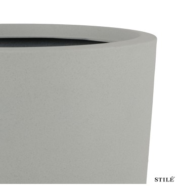 Set 3 Vasi Tondi in Poliresina con Polvere di Pietra 3 Colori