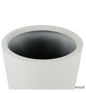 Set 3 Vasi Tondi in Poliresina con Polvere di Pietra 3 Colori