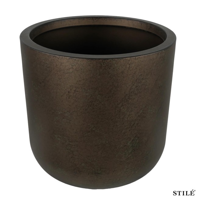 Set 3 Vasi Tondi in Poliresina con Polvere di Pietra 3 Colori