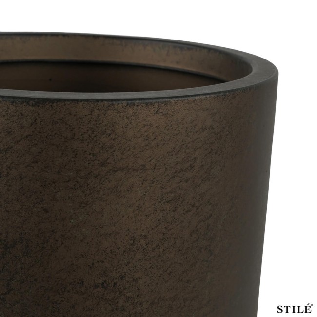 Set 3 Vasi Tondi in Poliresina con Polvere di Pietra 3 Colori