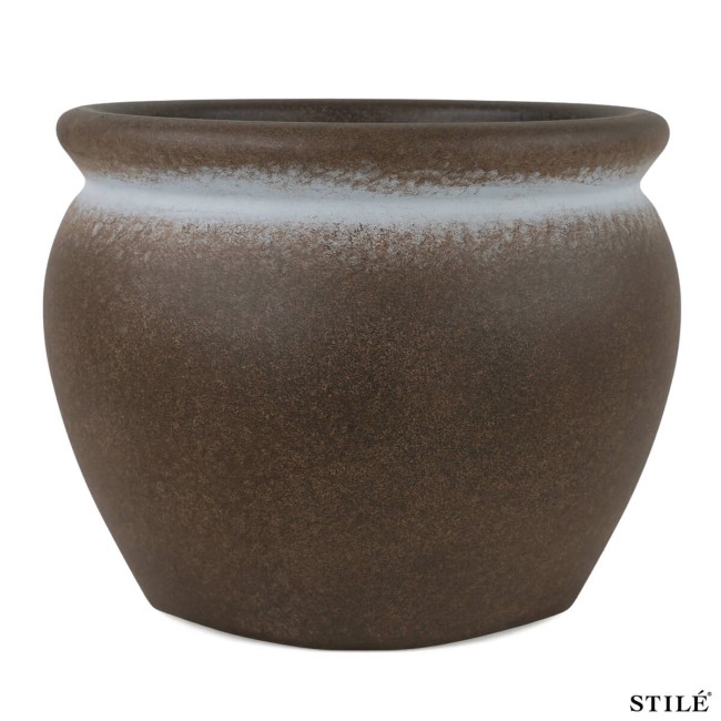 Set 2 Vasi in Poliresina Mista a Polvere di Pietra 3 Colori