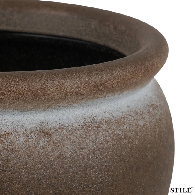 Set 2 Vasi in Poliresina Mista a Polvere di Pietra 3 Colori