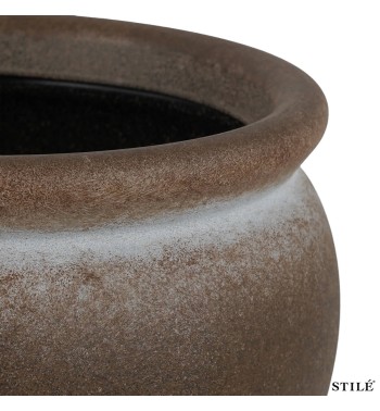 Set 2 Vasi in Poliresina Mista a Polvere di Pietra 3 Colori