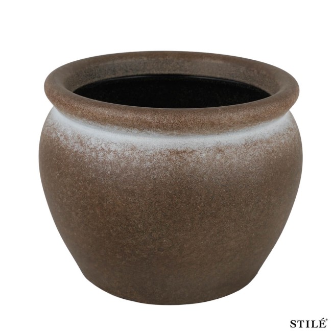 Set 2 Vasi in Poliresina Mista a Polvere di Pietra 3 Colori