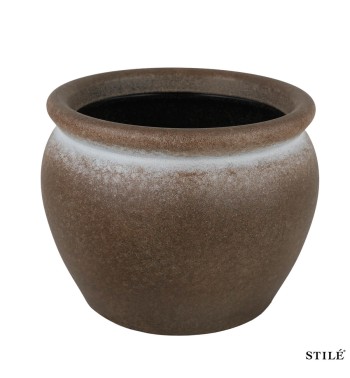 Set 2 Vasi in Poliresina Mista a Polvere di Pietra 3 Colori