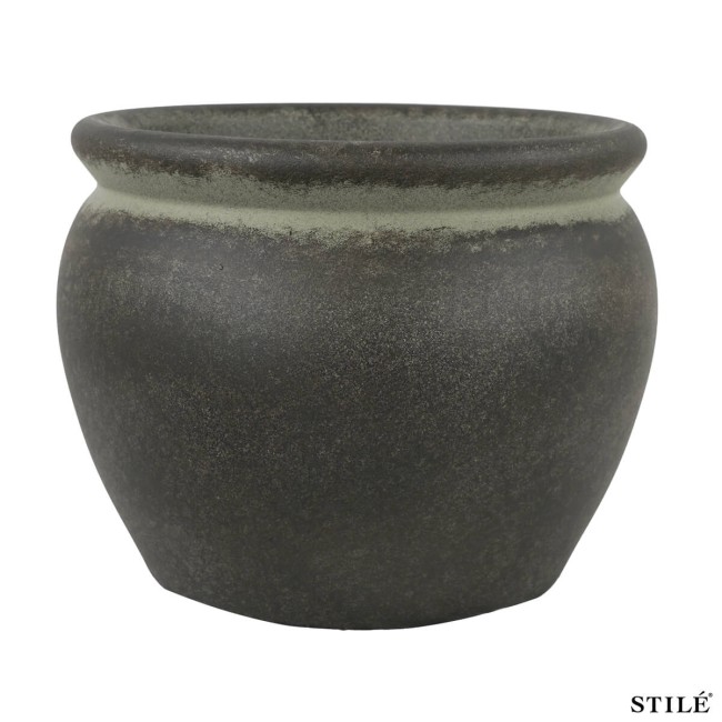 Set 2 Vasi in Poliresina Mista a Polvere di Pietra 3 Colori