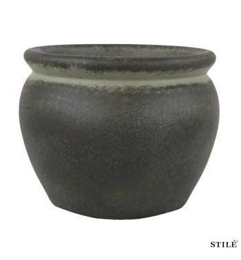 Set 2 Vasi in Poliresina Mista a Polvere di Pietra 3 Colori