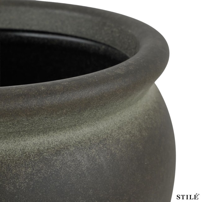 Set 2 Vasi in Poliresina Mista a Polvere di Pietra 3 Colori