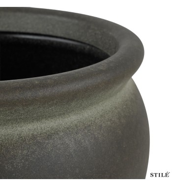 Set 2 Vasi in Poliresina Mista a Polvere di Pietra 3 Colori