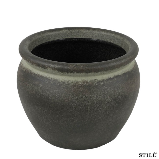 Set 2 Vasi in Poliresina Mista a Polvere di Pietra 3 Colori