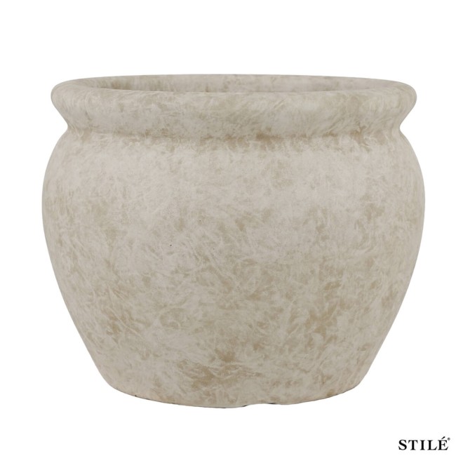 Set 2 Vasi in Poliresina Mista a Polvere di Pietra 3 Colori