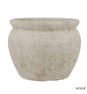 Set 2 Vasi in Poliresina Mista a Polvere di Pietra 3 Colori