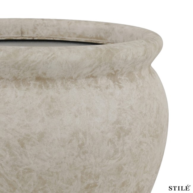 Set 2 Vasi in Poliresina Mista a Polvere di Pietra 3 Colori