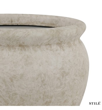 Set 2 Vasi in Poliresina Mista a Polvere di Pietra 3 Colori