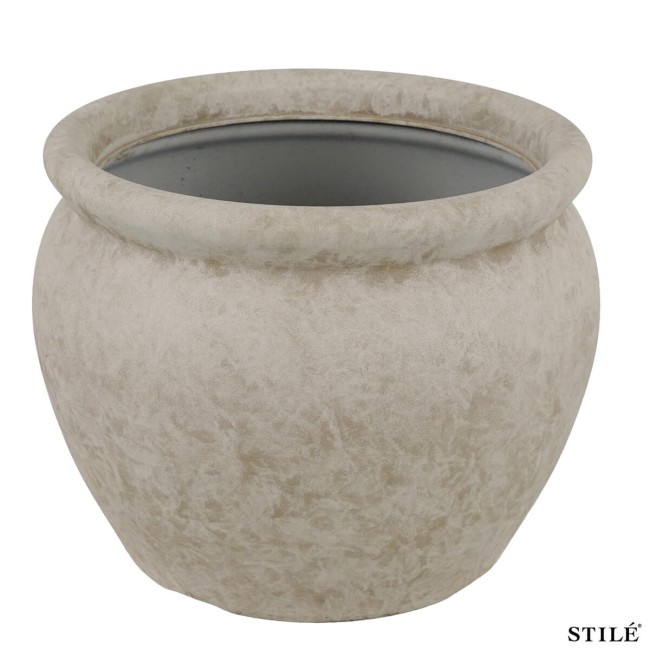 Set 2 Vasi in Poliresina Mista a Polvere di Pietra 3 Colori