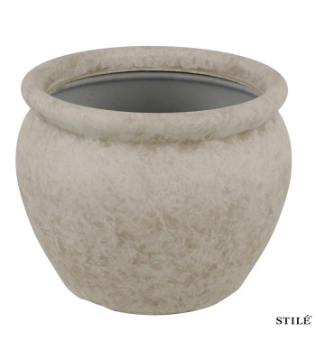 Set 2 Vasi in Poliresina Mista a Polvere di Pietra 3 Colori