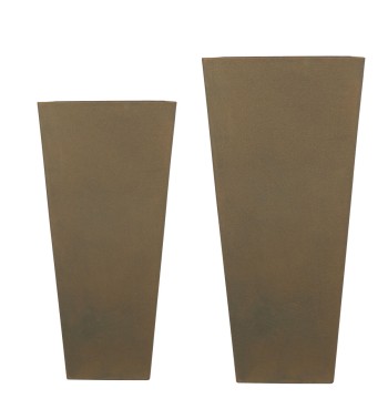 Set 2 Vasi Alti in Poliresina Mista a Polvere di Pietra 3 Colori