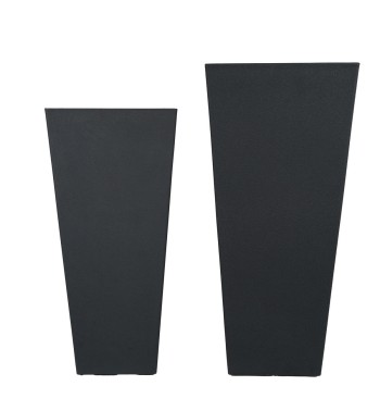 Set 2 Vasi Alti in Poliresina Mista a Polvere di Pietra 3 Colori