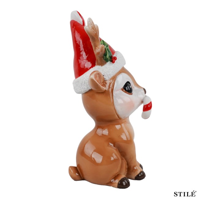 Set 2 Renne Natalizie Decorative in Poliresina