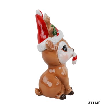 Set 2 Renne Natalizie Decorative in Poliresina