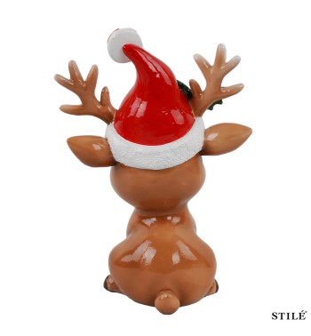 Set 2 Renne Natalizie Decorative in Poliresina