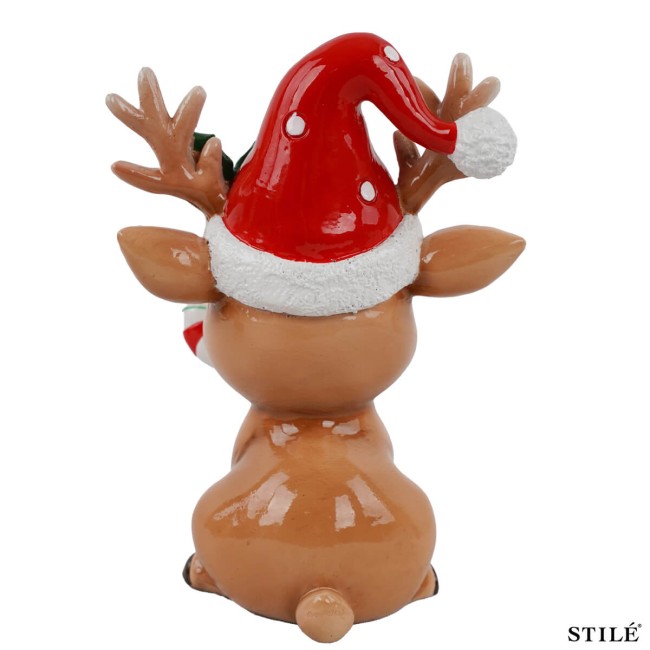 Set 2 Renne Natalizie Decorative in Poliresina